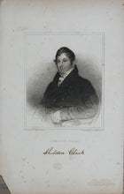 Load image into Gallery viewer, Samuel Finley Breese Morse P.N.A., after. Portrait of Sheldon Clark. Engraving by Daggett, Hinman & Co. Mid XIX C.