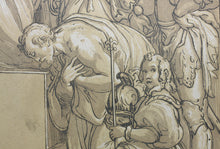 Load image into Gallery viewer, Federico Zuccaro, after. Emperor Henry IV at the Feet of Pope Gregory VII. Engraving by Anne Claude Philippe de Tubières, Comte de Caylus. 1742.