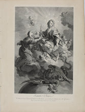 Load image into Gallery viewer, Giovanni Battista Gaulli, after. Virgin of the Immaculate Conception. Engraving by Louis Desplaces. 1742.