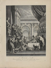 Load image into Gallery viewer, Domenico Fetti, after. Rich man and Lazarus. Engraving by Jean Baptiste Haussard. 1742.
