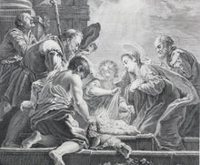 Load image into Gallery viewer, Domenico Fetti, after. Adoration of the shepherds. Engraving by Simon François Ravenet I. 1742