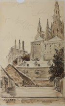 Load image into Gallery viewer, Andrée. View of St. Vitus Cathedral, Prague. Color Drawing. Early XX C.