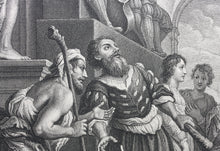 Load image into Gallery viewer, Domenico Fetti, after. Rich man and Lazarus. Engraving by Jean Baptiste Haussard. 1742.