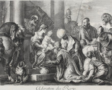 Load image into Gallery viewer, Paolo Veronese, after. Adoration of the Kings. Engraving by Frédéric Horthemels. c.1729/38.