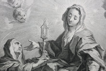 Load image into Gallery viewer, Giovanni Battista Gaulli, after. Virgin of the Immaculate Conception. Engraving by Louis Desplaces. 1742.