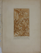 Load image into Gallery viewer, Giovanni Bonatti, after. A holy abbot restoring sight to a blind man. Engraving by Anne Claude de Caylus. 1742.