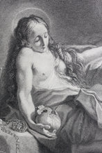 Load image into Gallery viewer, Benedetto Luti, after. Saint Magdalene penitent. Engraving by Nicolas Beauvais. 1742.