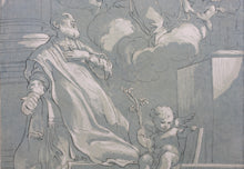 Load image into Gallery viewer, Luigi Garzi, after. St Philippe de Néry. Engraving by Anne Claude de Caylus. 1742.