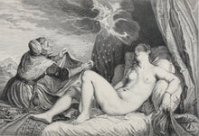 Load image into Gallery viewer, Titian, after. Danae. Engraving by Louis Desplaces. 1742.