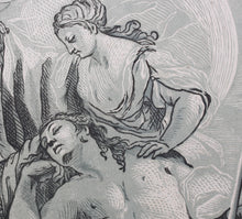 Load image into Gallery viewer, Sebastiano Conca, after. Diane and Endymion. Engraving by Madeleine Françoise Basseporte. 1742.