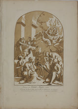 Load image into Gallery viewer, Pietro Testa, after. Martyrdom of St Angelo. Engraving by Anne Claude de Caylus. 1742.
