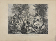 Load image into Gallery viewer, Pier Francesco Mola, after. Preaching of St John. Engraving by Jacques Philippe Le Bas. 1742.