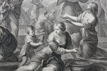 Load image into Gallery viewer, Giovanni Francesco Romanelli after. Israelites Gathering Manna. Engraving by Jean Raymond. 1742.