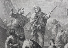 Load image into Gallery viewer, Giovanni Francesco Romanelli after. Israelites Gathering Manna. Engraving by Jean Raymond. 1742.