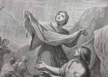 Load image into Gallery viewer, Giovanni Francesco Romanelli after. Israelites Gathering Manna. Engraving by Jean Raymond. 1742.