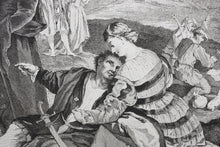 Load image into Gallery viewer, Bonifazio Veronese, after. Moses brought before Pharaoh's daughter. Engraving by Pierre Aveline. 1742.