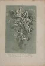 Load image into Gallery viewer, Andrea Antonio Orazi, after. Angels carrying Gideon's fleece. Engraving by Anne Claude de Caylus. 1742.