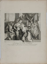 Load image into Gallery viewer, Paolo Veronese, after. The mystical marriage of St Catherine. Engraving by Frédéric Horthemels. c.1729/38.