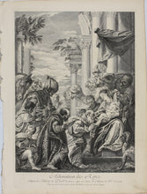 Load image into Gallery viewer, Paolo Veronese, after. Adoration of the Magi. Engraving by Nicolas Gabriel Dupuis. 1742.