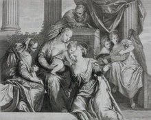 Load image into Gallery viewer, Paolo Veronese, after. The mystical marriage of St Catherine. Engraving by Frédéric Horthemels. c.1729/38.