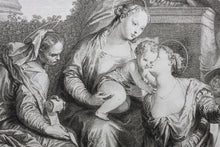 Load image into Gallery viewer, Paolo Veronese, after. The mystical marriage of St Catherine. Engraving by Frédéric Horthemels. c.1729/38.