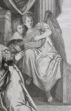 Load image into Gallery viewer, Paolo Veronese, after. The mystical marriage of St Catherine. Engraving by Frédéric Horthemels. c.1729/38.