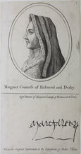 Load image into Gallery viewer, Portrait of Margaret Countess of Richmond and Derby. Etching. Late XVIII C.