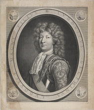 Load image into Gallery viewer, François de Troy, after. Portrait of Louis, Dauphin of France. Engraving by Pierre van Schuppen. 1684.