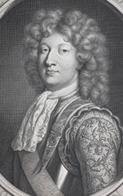 Load image into Gallery viewer, François de Troy, after. Portrait of Louis, Dauphin of France. Engraving by Pierre van Schuppen. 1684.