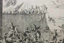 Load image into Gallery viewer, Jan Luyken, after. The French Fury in Antwerp, 1583. Etching by Gaspar Bouttats. C. 1687.