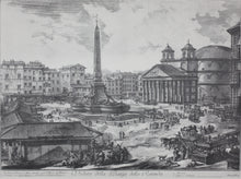 Load image into Gallery viewer, Giovanni Battista Piranesi, after. The Piazza della Rotonda, with the Pantheon and Obelisk. Reprint. XX C.