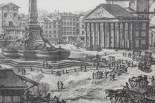 Load image into Gallery viewer, Giovanni Battista Piranesi, after. The Piazza della Rotonda, with the Pantheon and Obelisk. Reprint. XX C.