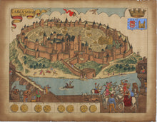 Load image into Gallery viewer, Carcasona 1490. Color print, XX C.