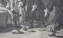 Load image into Gallery viewer, Cornelis Troost, after. The philosophers or the escaped girl. Engraving by Pieter Tanjé. 1757-1761.