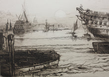 Load image into Gallery viewer, Francis Seymour Haden, after. Breaking up of the Agamemnon. Etching by Auguste Barry. 1880.