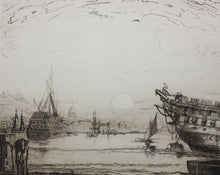 Load image into Gallery viewer, Francis Seymour Haden, after. Breaking up of the Agamemnon. Etching by Auguste Barry. 1880.