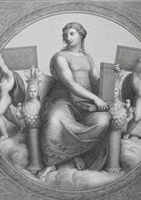 Load image into Gallery viewer, Raphael, after. Philosophia. Engraving by Louis-Auguste Darodes. 1863.