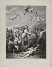 Load image into Gallery viewer, Raphael, after. The triumph of Galatea. Engraving by Joseph Théodore Richomme. 1820.