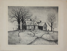 Load image into Gallery viewer, Emma Bourne. Rural landscape. Etching. Mid XX C.