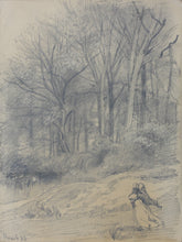 Load image into Gallery viewer, George Inness, attributed to. In the woods. Pencil drawing. 1883.