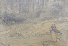 Load image into Gallery viewer, George Inness, attributed to. In the woods. Pencil drawing. 1883.