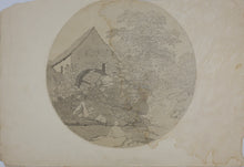 Load image into Gallery viewer, Joseph Farington RA, attributed to. Landscape with a watermill. Tondo. Drawing. Late XVIII C.