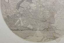 Load image into Gallery viewer, Joseph Farington RA, attributed to. Landscape with a watermill. Tondo. Drawing. Late XVIII C.