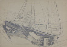 Load image into Gallery viewer, Ethel Louise Paddock. Boats in the Harbor. Pencil drawing. Mid XX C.