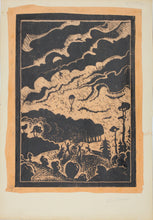 Load image into Gallery viewer, Feliks Dolgan. War. Parachutists. Linocut. Mid XX C.