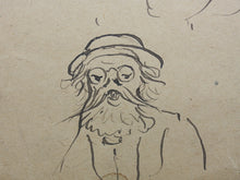 Load image into Gallery viewer, Frank T. Merrill. Grotesque sketches of Heads. Three pages. Pen, ink, and graphite. Mid XIX C.