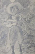 Load image into Gallery viewer, Serenader (Romancero). Homage to Federico García Lorca. Graphite drawing. XX C.