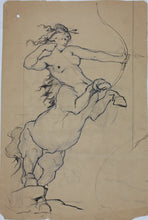 Load image into Gallery viewer, Centauress. Ink, pen, and graphite drawing. XIX-XX C.