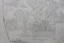 Load image into Gallery viewer, Etienne Allegrain. Italianate Landscape with Buildings. Ink and wash drawing. XVII C.