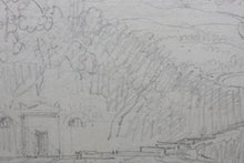 Load image into Gallery viewer, Landscape with a classical portico. Graphite drawing. XVIII C.
